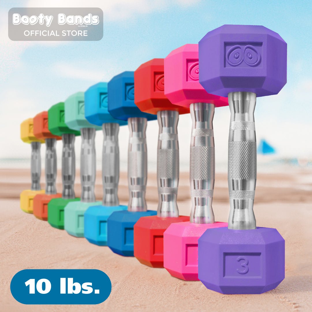 [ 10 lbs. ] Colored Hex Dumbbells - Booty Bands PH