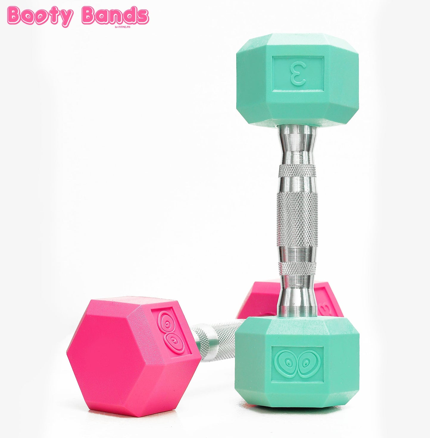 [ 8 lbs. ] Colored Hex Dumbbells - Booty Bands PH